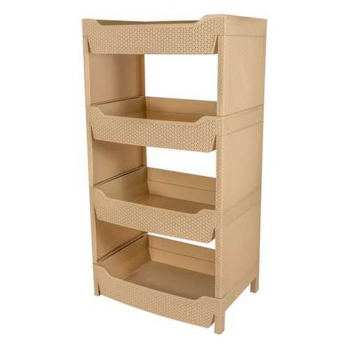 Этажерка BranQ Nature 4-секционная прямоугольная 470х335х255 мм кофейная в Мария