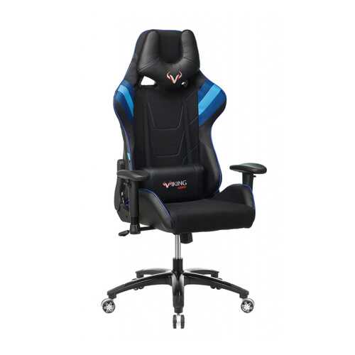 Кресло игровое Бюрократ VIKING 4 AERO BLUE две подушки черный/синий искусст.кожа/ткань в Мария