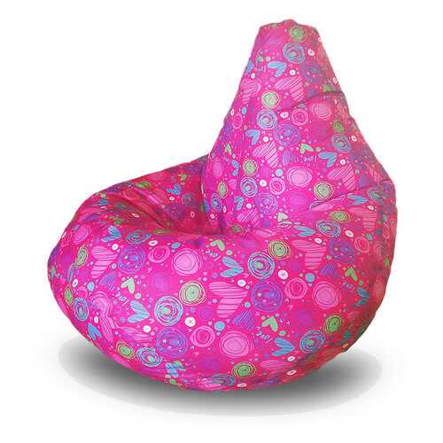 Кресло-Мешок Груша MyPuff, размер XL-Стандарт, оксфорд, Сердца в Мария